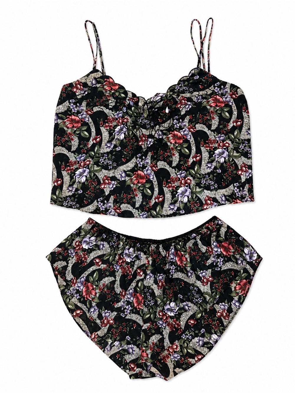 Vintage Victoria’s Secret Gold Label Floral Cami & Shorts Pajama Set Size L